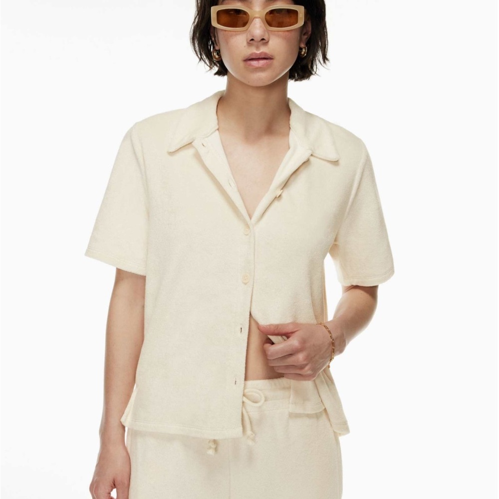 Aritzia Wilfred Free terry cloth button up